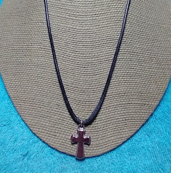 Copper Cross Pendant black cord - Picture 5 of 5